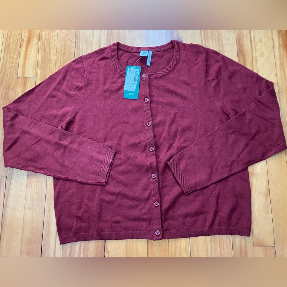 Twik by Simons rust red cardigan NWT